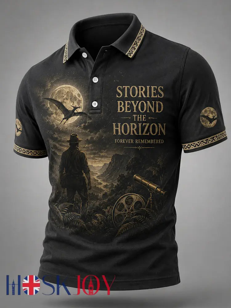 Men’s R.I.P Dinosaur Explorer Memorial Polo - Black / S