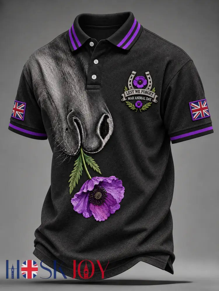 Men’s Remembering The Animals Of War Shirt - Black / S