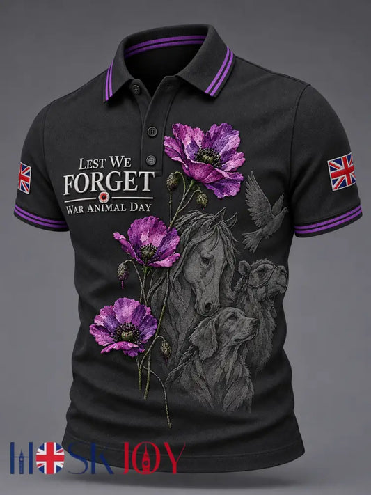 Men’s Remembering The Animals Of War Shirt - Black / S