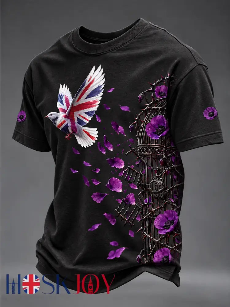 Men’s Remembering The Animals Of War Short Sleeves T-shirt - Black / S