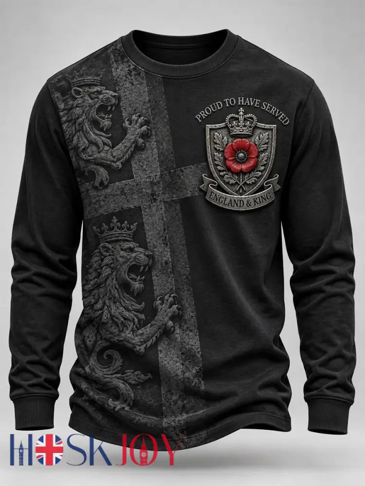 Men’s Remembrance Day Lest We Forget Crew-Neck Sweatshirt - Black / S