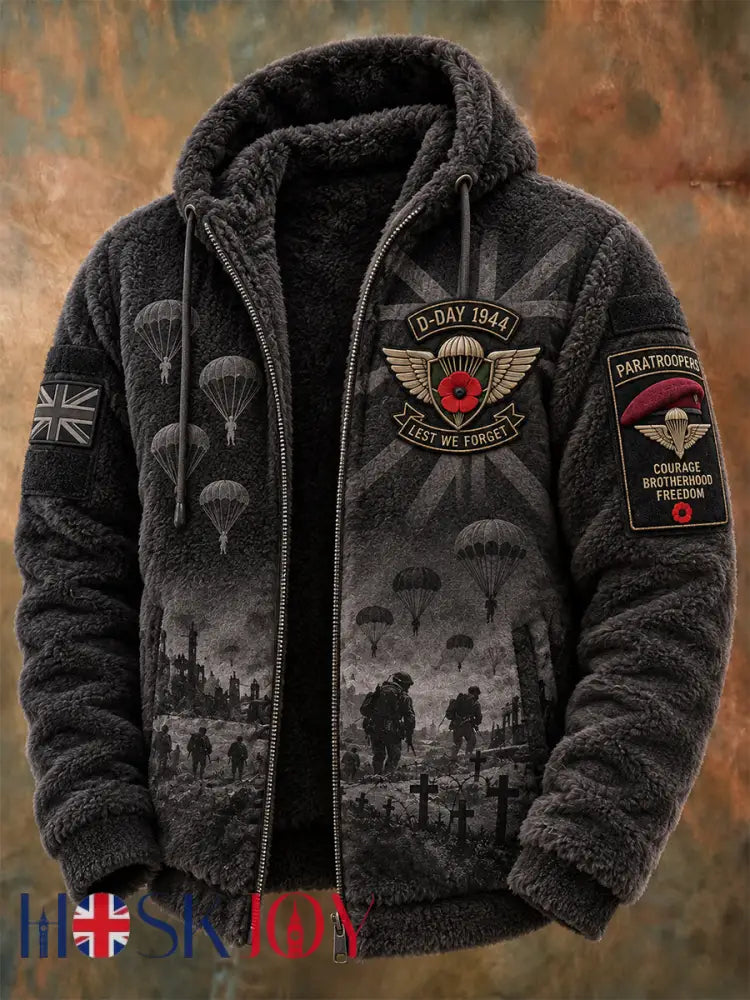 Men’s Remembrance Day Lest We Forget Flannel Hoodie - Black / S