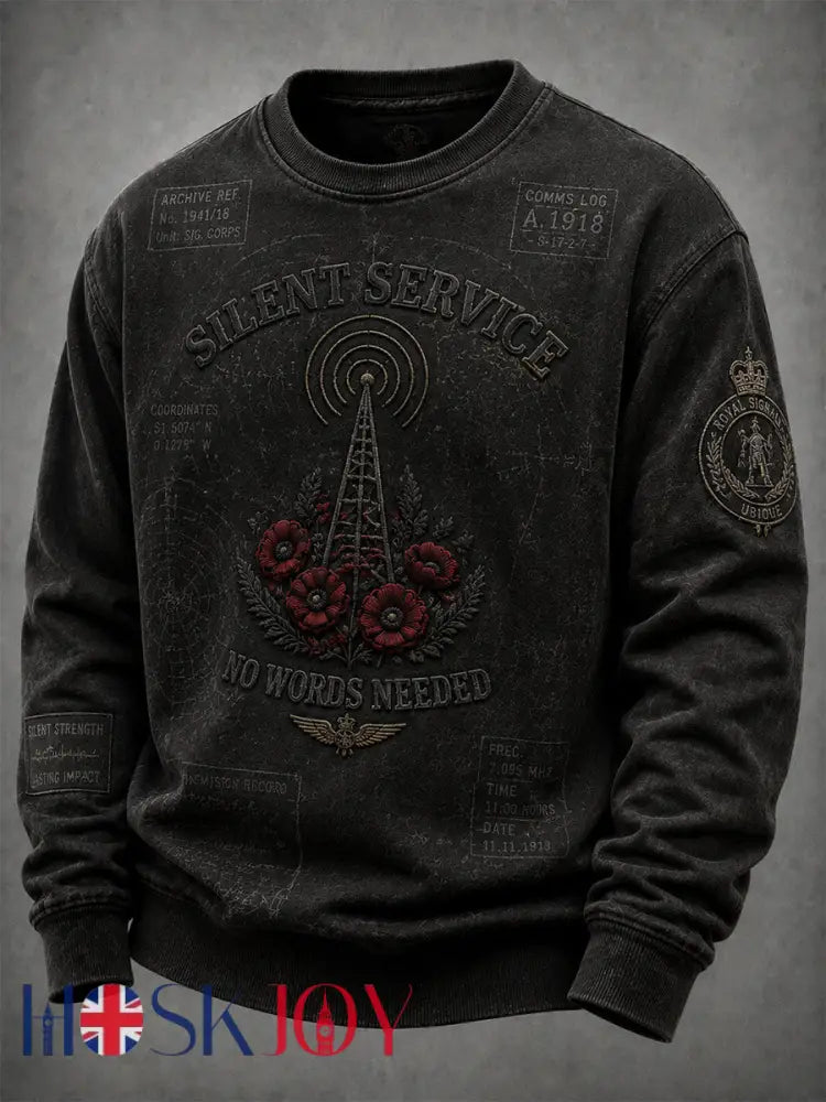 Men’s Remembrance Day Lest We Forget Long-Sleeve Sweatshirt - Black / S