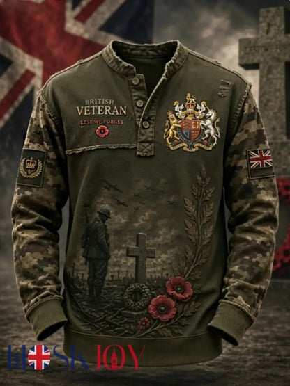 Men’s Remembrance Day Lest We Forget Long Sleeve T-Shirt - Army Green / S