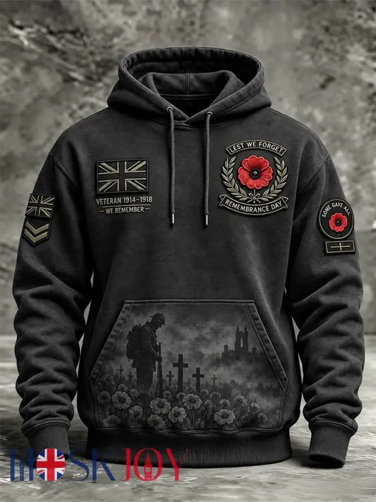 Men’s Remembrance Day Lest We Forget Pocket Hoodie