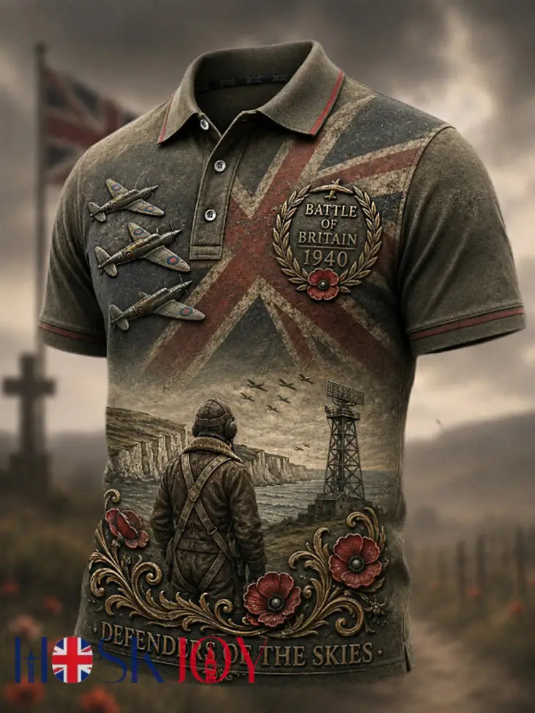 Men’s Remembrance Day Lest We Forget polo shirt - Army Green / S