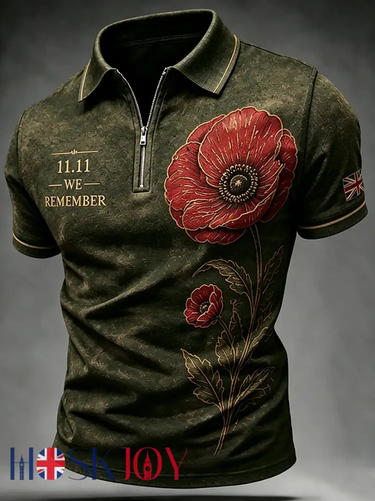 Men’s Remembrance Day Lest We Forget Printed Shirt - As picture / S