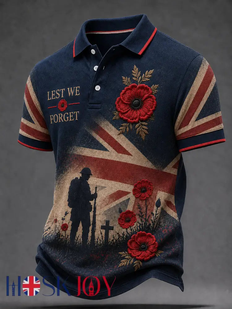 Men’s Remembrance Day Lest We Forget Printed Shirt - As picture / S