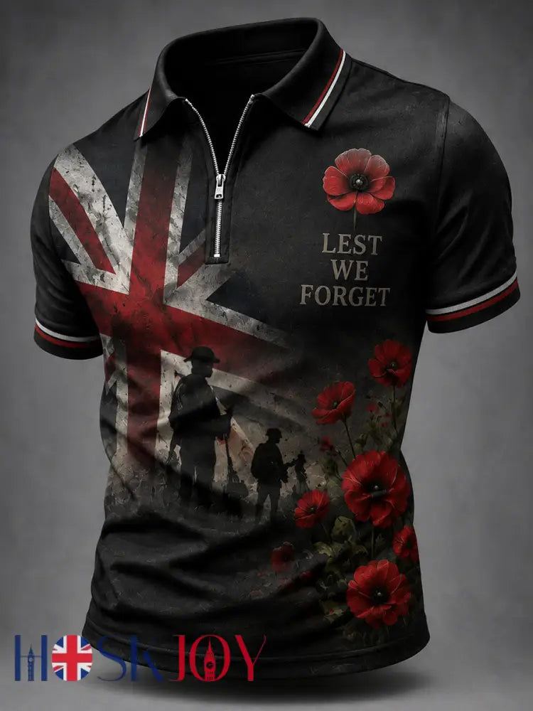 Men’s Remembrance Day Lest We Forget Printed Shirt - As picture / S