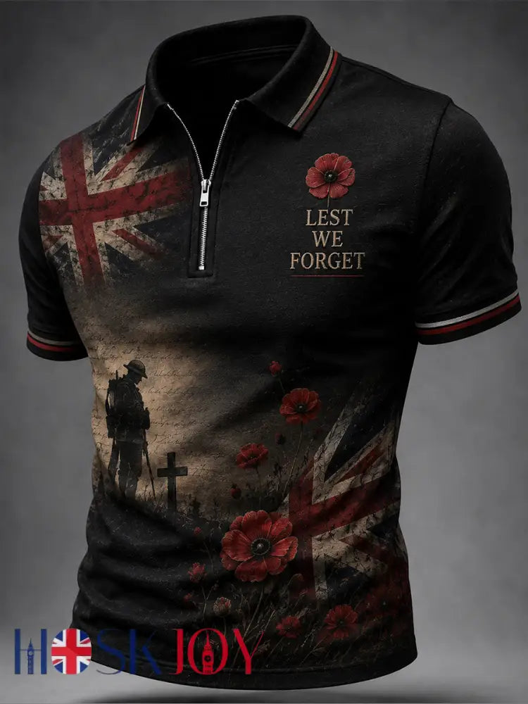 Men’s Remembrance Day Lest We Forget Printed Shirt - As picture / S