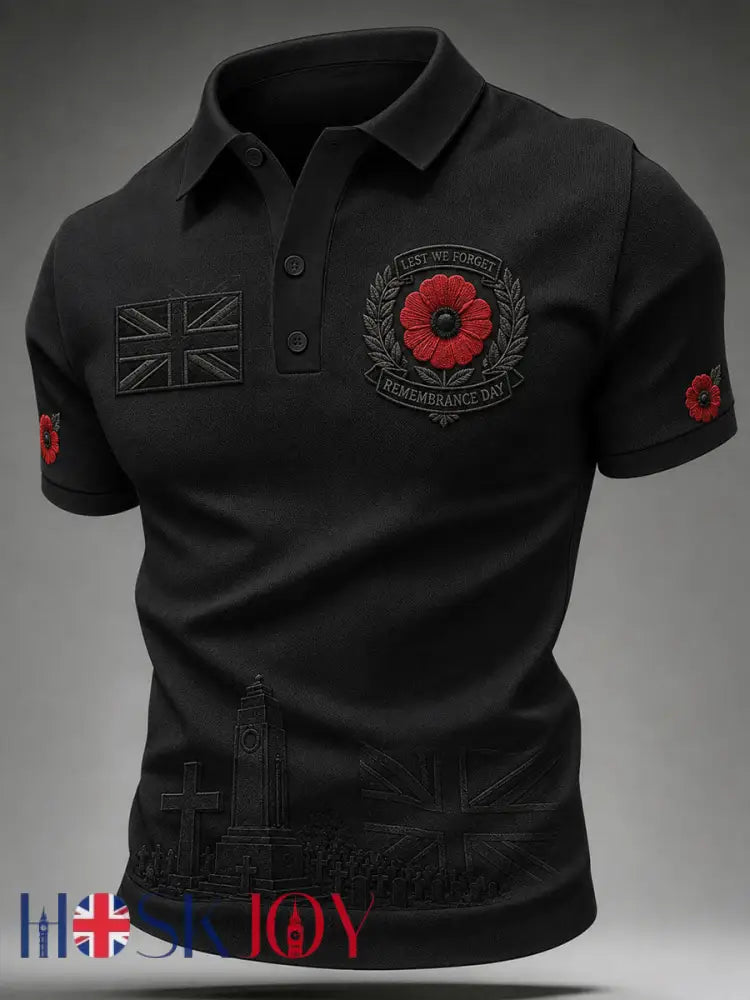 Men’s Remembrance Day Lest We Forget Shirt - Black / S