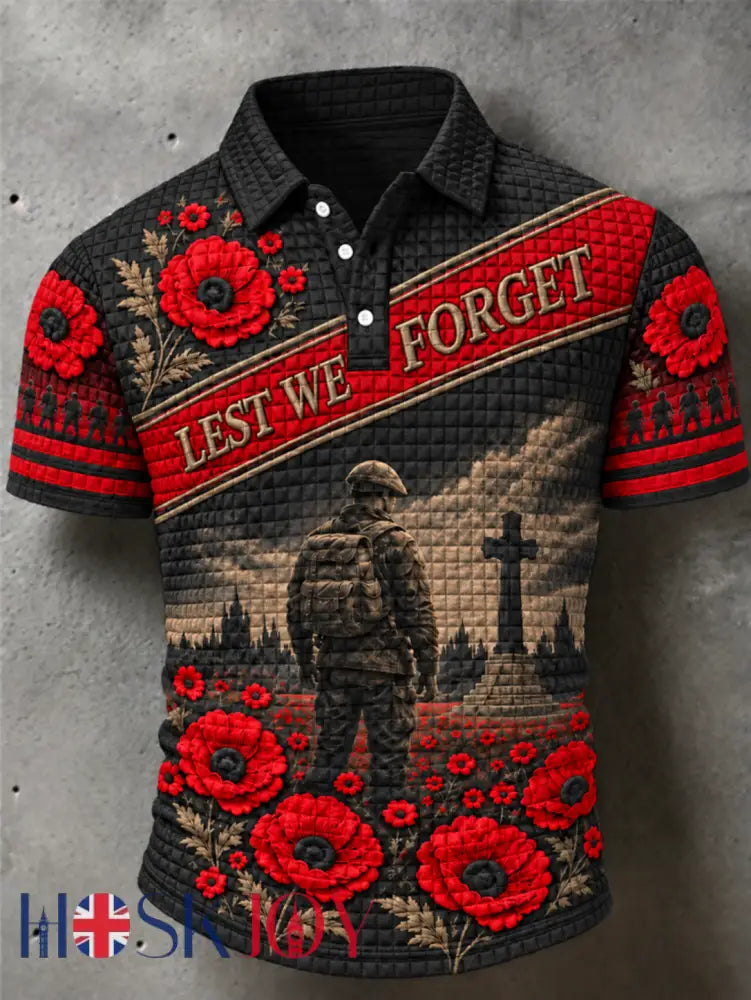 Men’s Remembrance Day Lest We Forget short sleeve shirt - Black / S