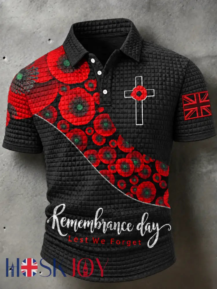 Men’s Remembrance Day Lest We Forget short sleeve shirt - Black / S