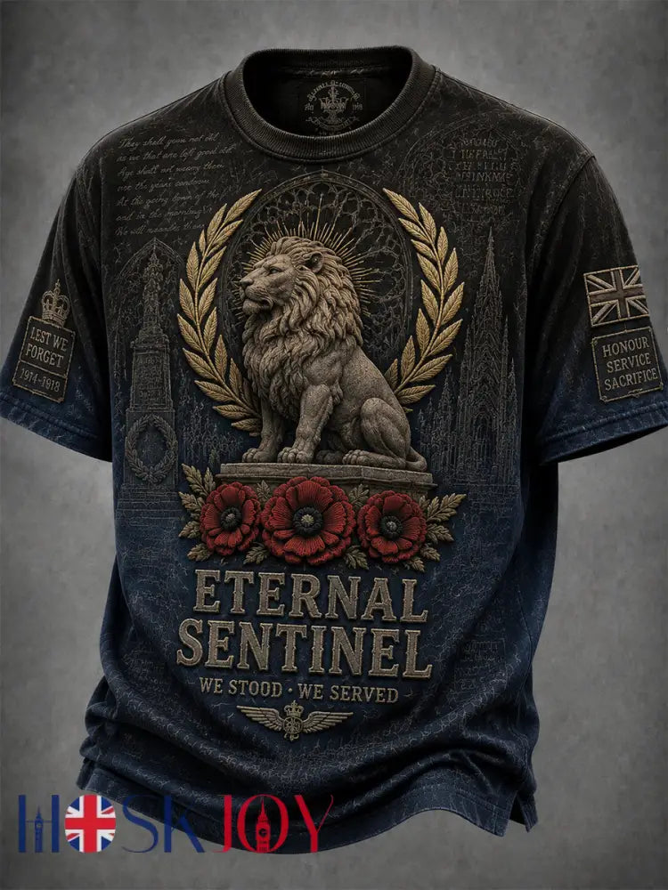 Men’s Remembrance Day Lest We Forget Short Sleeves T-shirt - Black / S