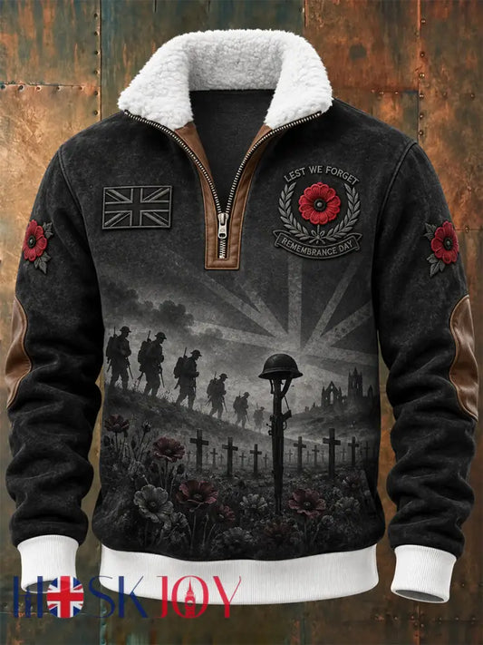 Men’s Remembrance Day Lest We Forget Zipper Hoodie
