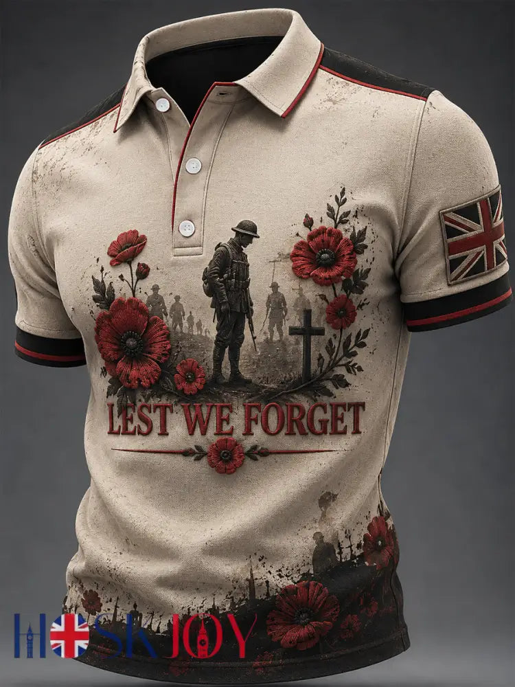 Men’s Remembrance Day Print Casual Top - As picture / S