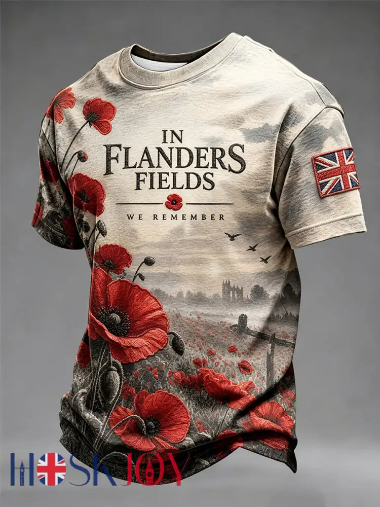 Men’s Remembrance Day Print T-shirt - Black / S