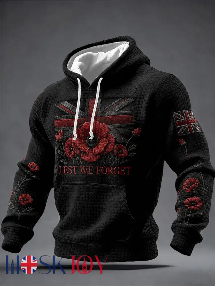 Men’s Remembrance Day Printed Hoodie - Black / S
