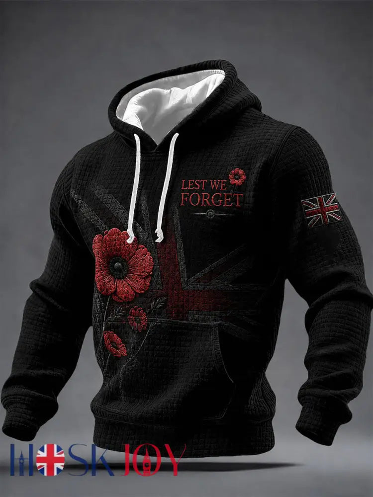 Men’s Remembrance Day Printed Hoodie - Black / S