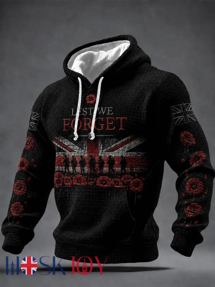 Men’s Remembrance Day Printed Hoodie - Black / S
