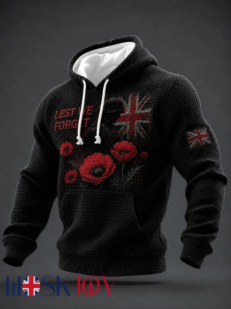 Men’s Remembrance Day Printed Hoodie - Black / S