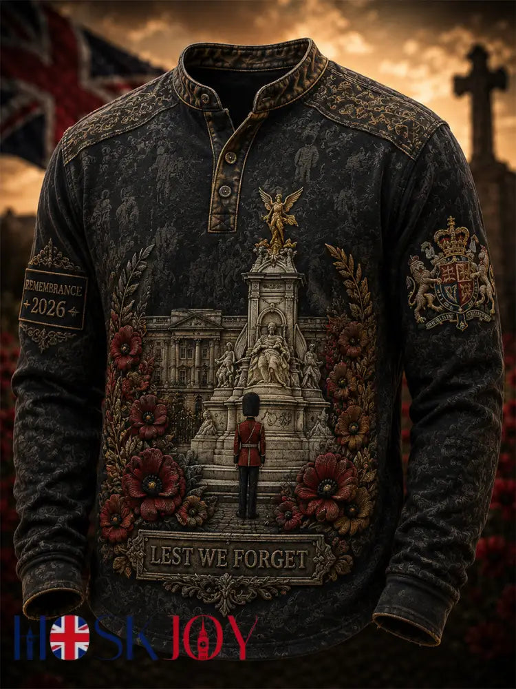 Men’s Remembrance Day Printed Long-Sleeve Top - Black / S