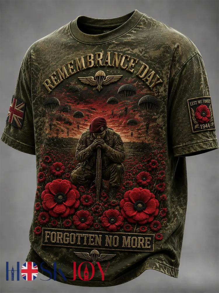 Men’s Remembrance Day Printed T-shirt - Army Green / S