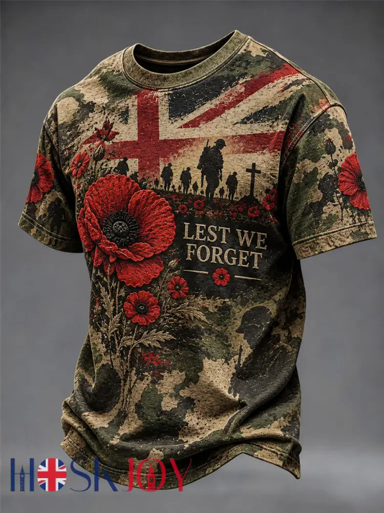 Men’s Remembrance Day Printed T-shirt - As picture / S