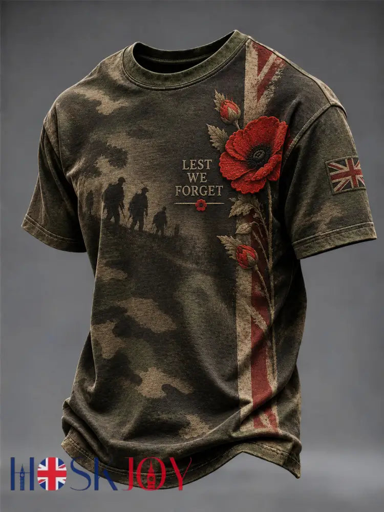 Men’s Remembrance Day Printed T-shirt - As picture / S
