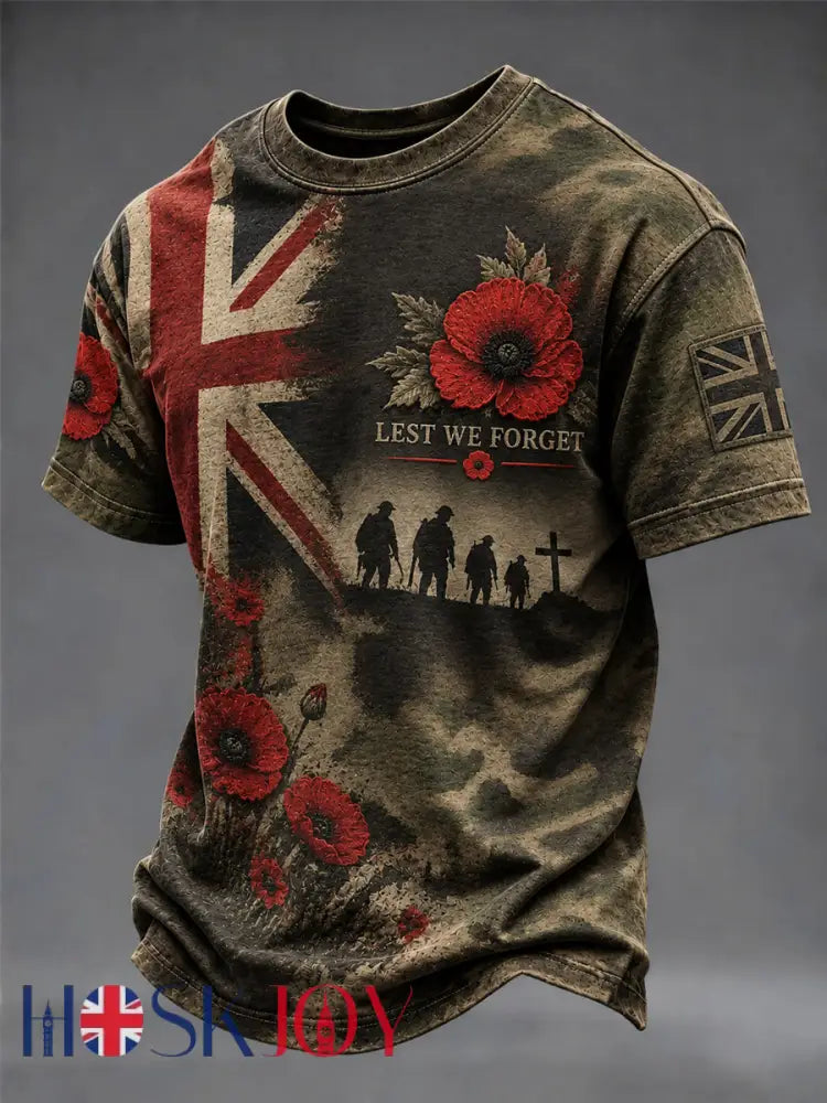 Men’s Remembrance Day Printed T-shirt - As picture / S