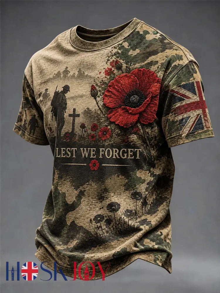 Men’s Remembrance Day Printed T-shirt - As picture / S