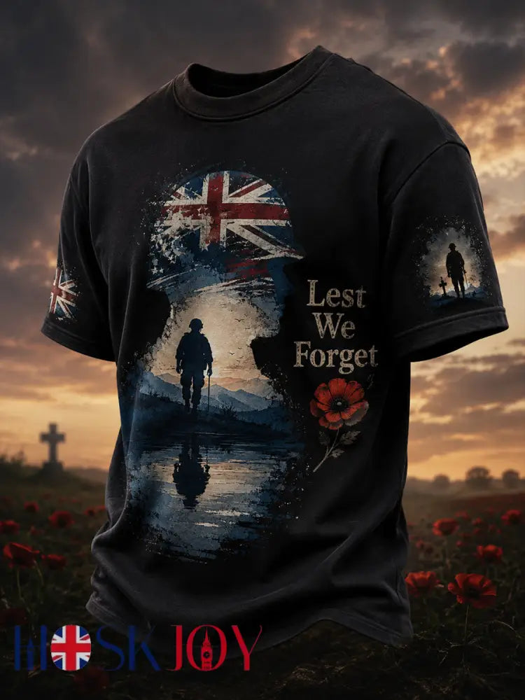 Men’s Remembrance Day Printed T-shirt - Black / S