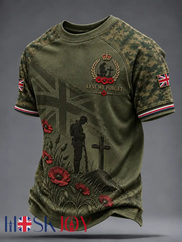 Men’s Remembrance Day Short Sleeve T-shirt - Army Green / S
