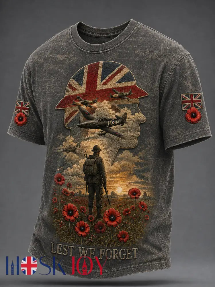 Men’s Remembrance Day Short Sleeve T-shirt - Dark Gray / S