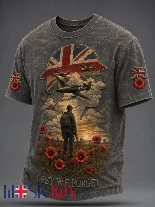 Men’s Remembrance Day Short Sleeve T-shirt - Dark Gray / S