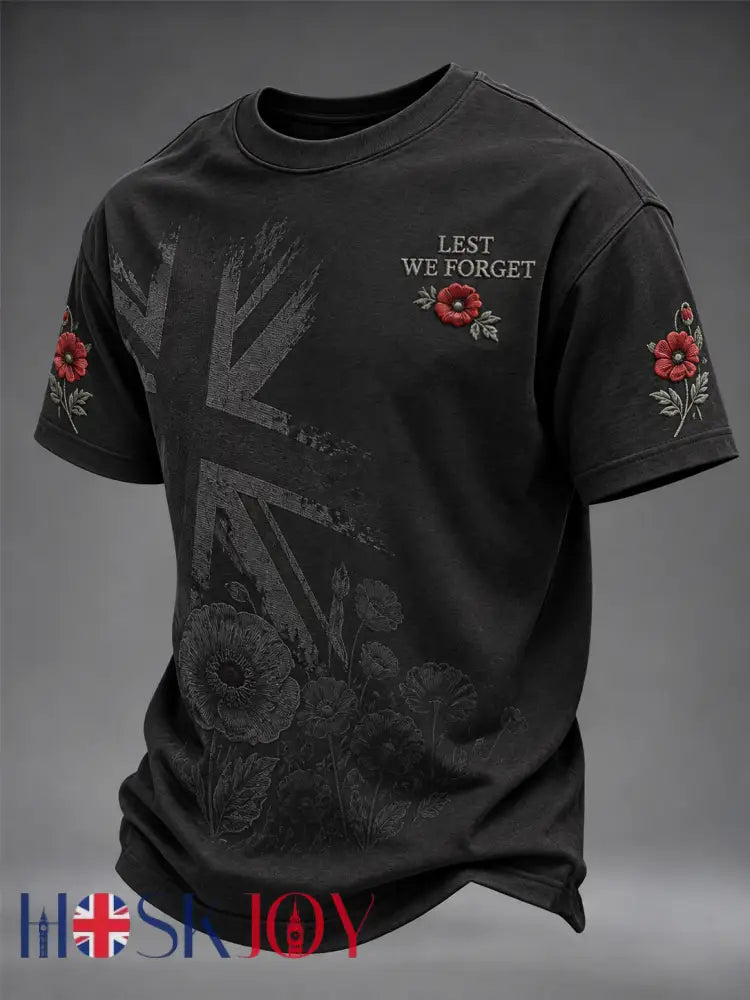Men’s Remembrance Day Short Sleeves T-shirt - Black / S