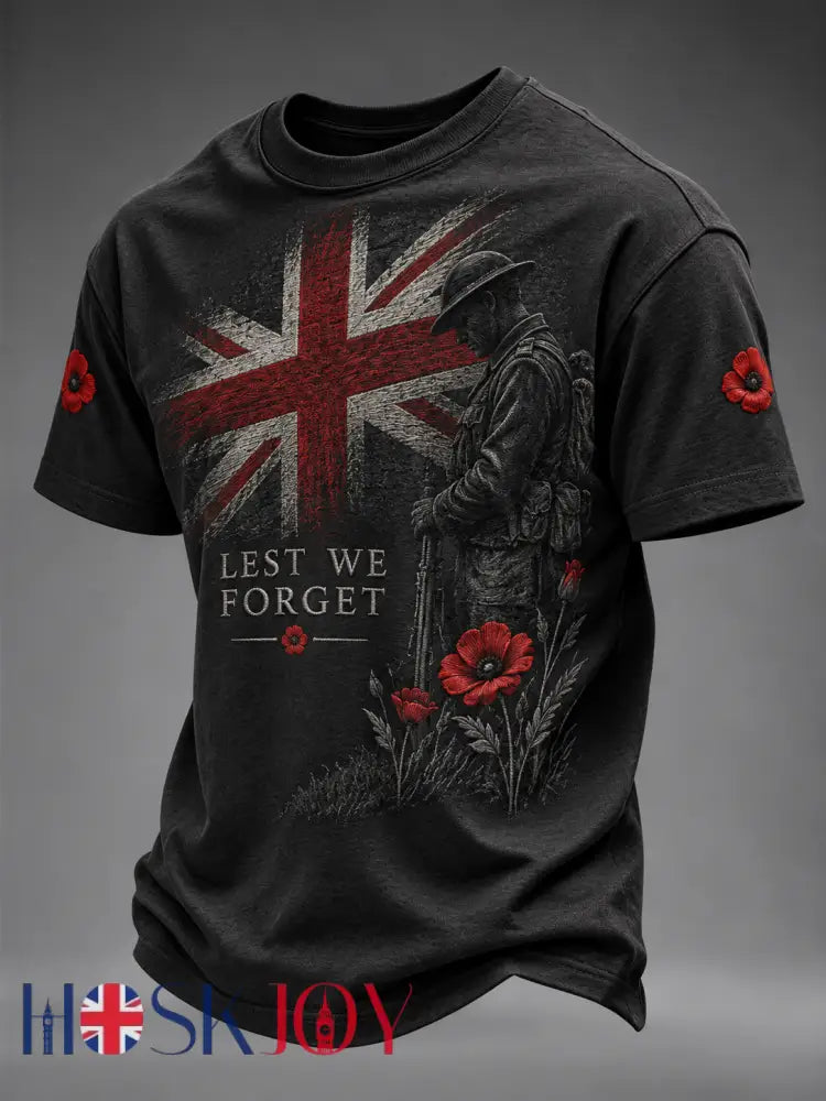 Men’s Remembrance Day Short Sleeves T-shirt - Black / S