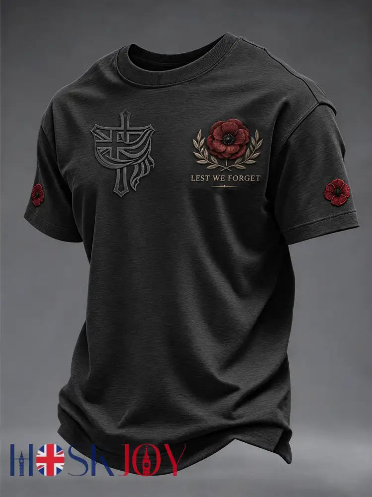 Men’s Remembrance Day Short Sleeves T-shirt - Black / S