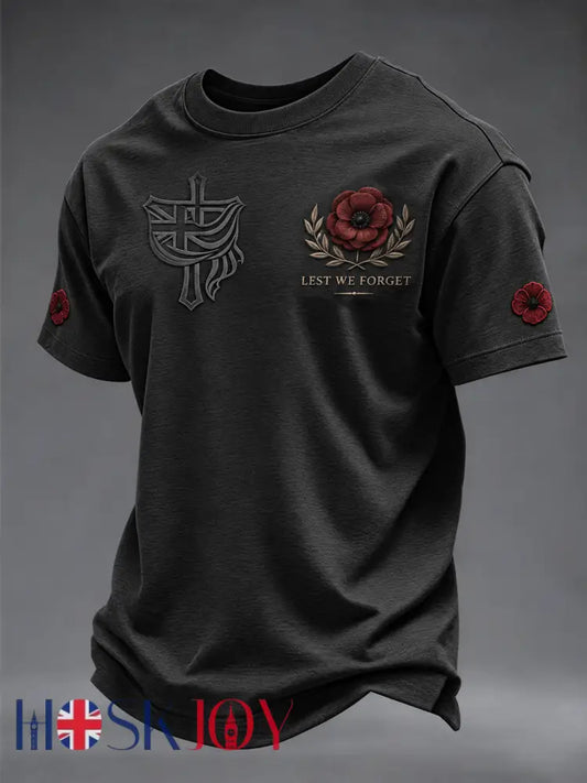 Men’s Remembrance Day Short Sleeves T-shirt - Black / S