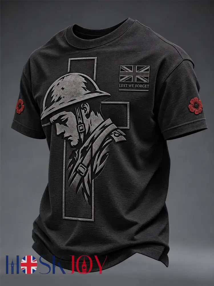 Men’s Remembrance Day Short Sleeves T-shirt - Black / S