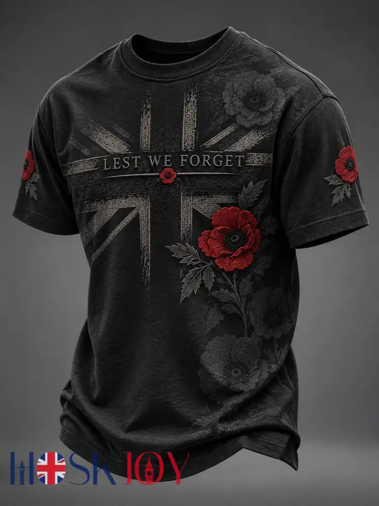 Men’s Remembrance Day Short Sleeves T-shirt - Black / S