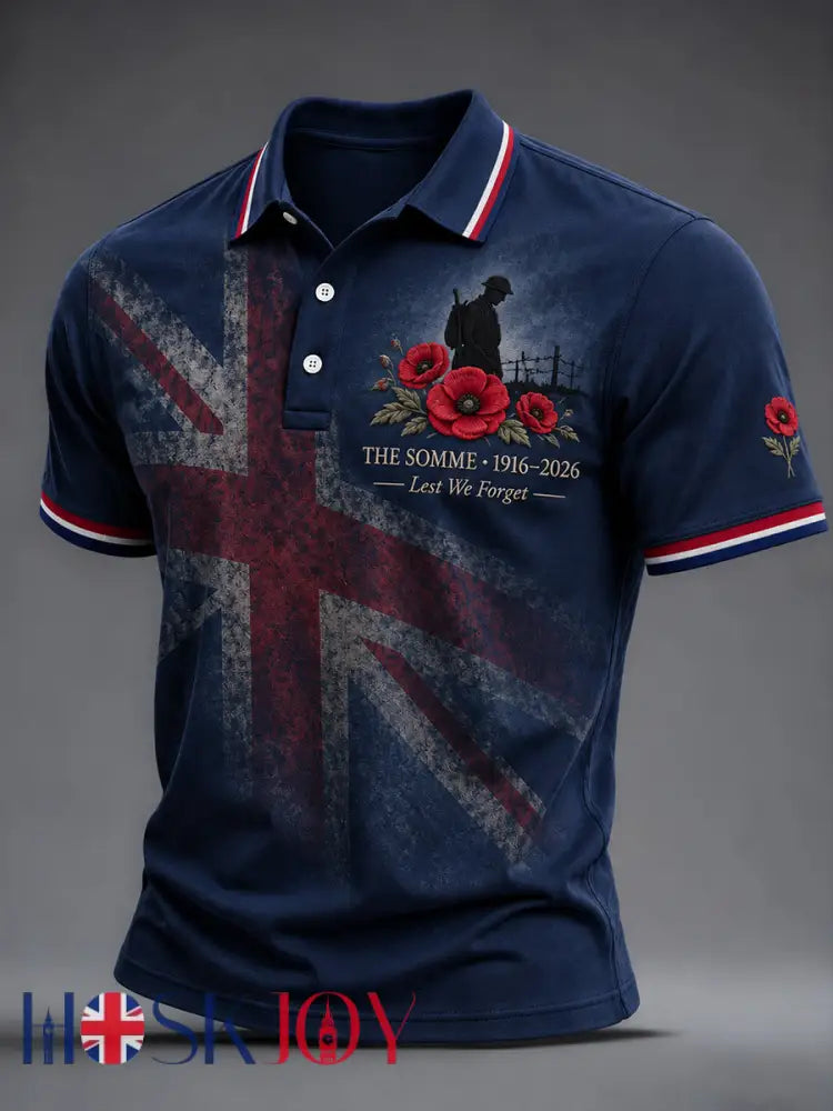 Men’s Remembrance Day THE SOMME 110 YEARS Print Shirt - As picture / S