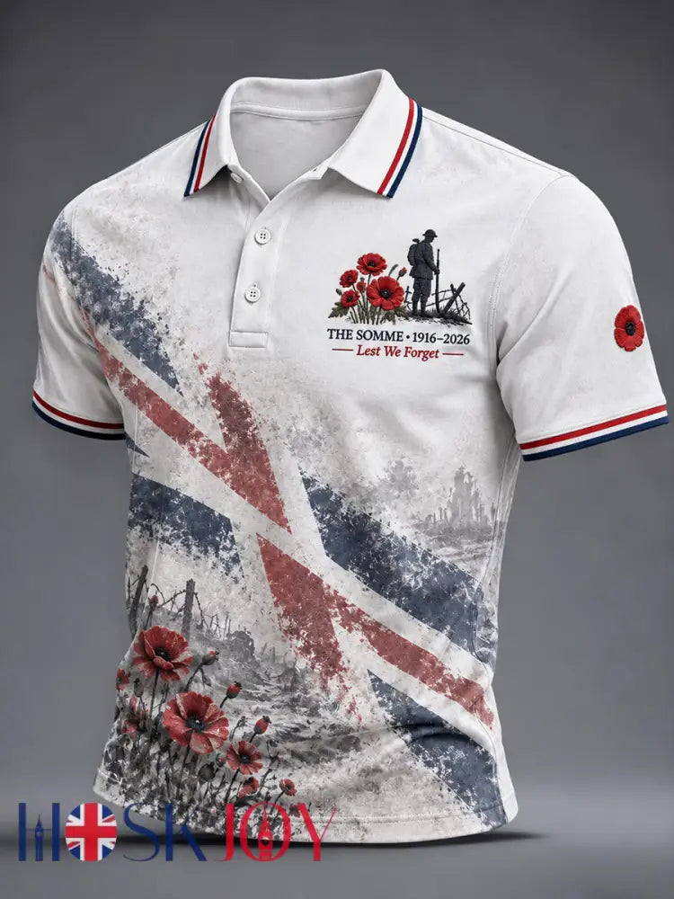 Men’s Remembrance Day THE SOMME 110 YEARS Print Shirt - As picture / S