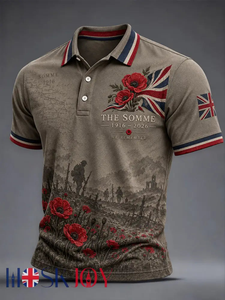 Men’s Remembrance Day THE SOMME 110 YEARS Print Shirt - As picture / S