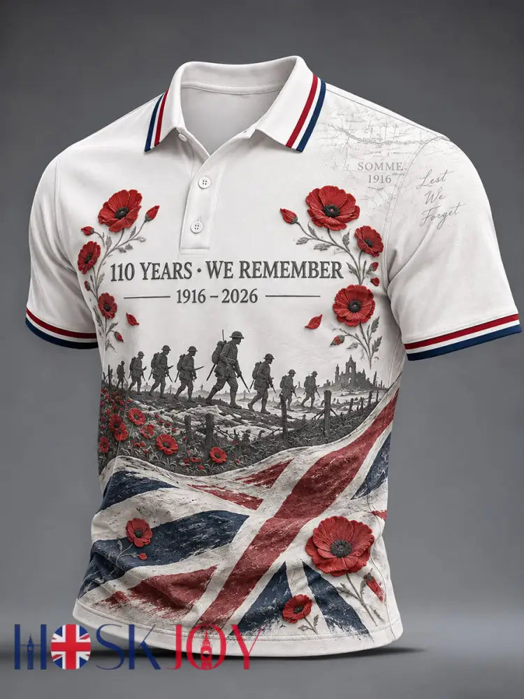 Men’s Remembrance Day THE SOMME 110 YEARS Print Shirt - As picture / S