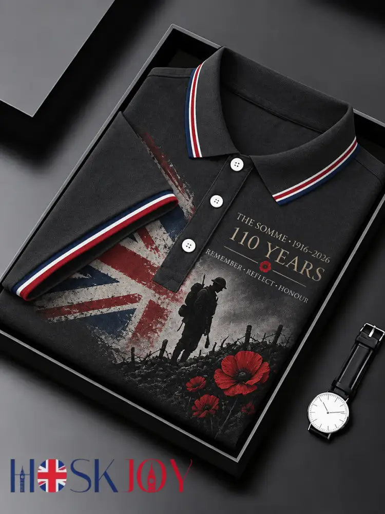 Men’s Remembrance Day THE SOMME 110 YEARS Print Shirt - As picture / S
