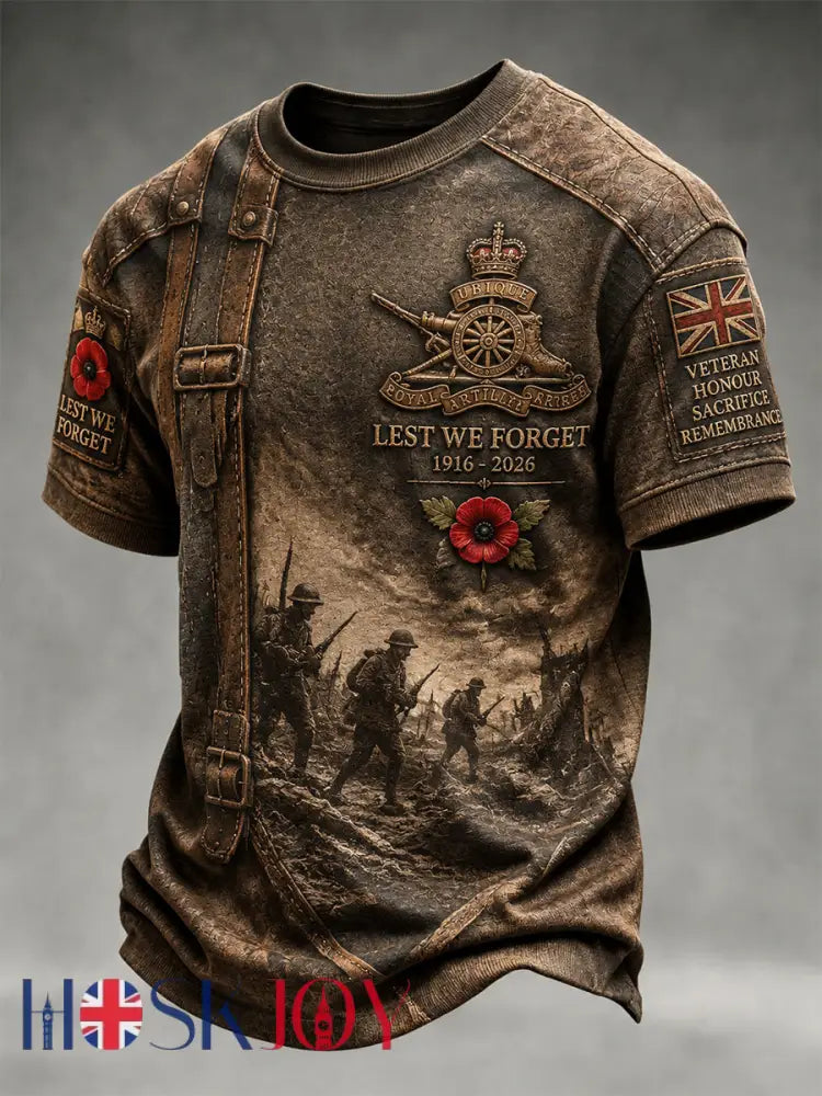 Men’s Remembrance Day THE SOMME 110 YEARS Print Short-Sleeve T-Shirt - Brown / S