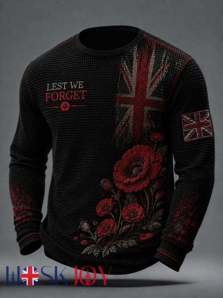 Men’s Remembrance Day Waffle Top - Black / S