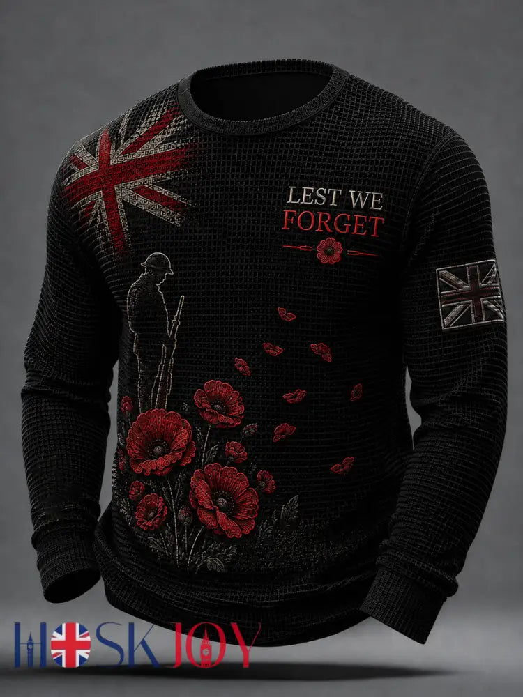 Men’s Remembrance Day Waffle Top - Black / S