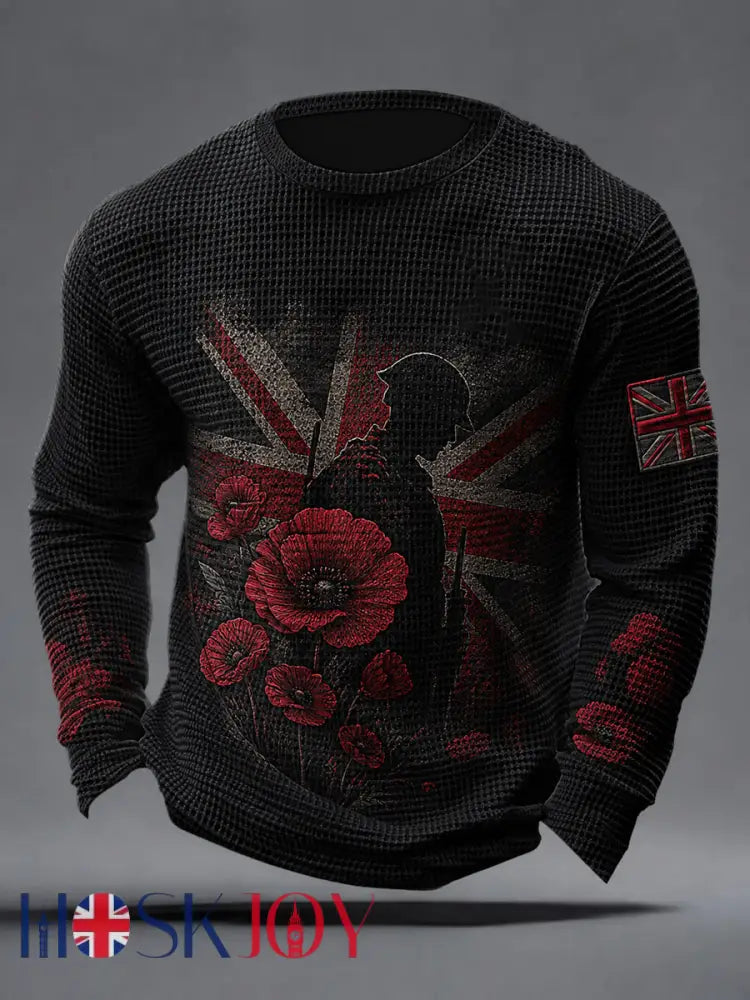 Men’s Remembrance Day Waffle Top - Black / S